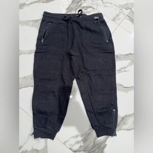 Women's Black Joggers with Zipper Details